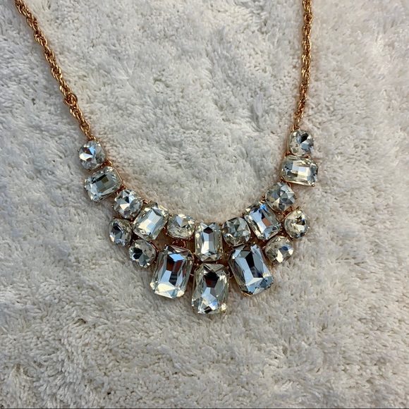 Gold Rhinestone Statement Cocktail Necklace - Picture 5 of 5